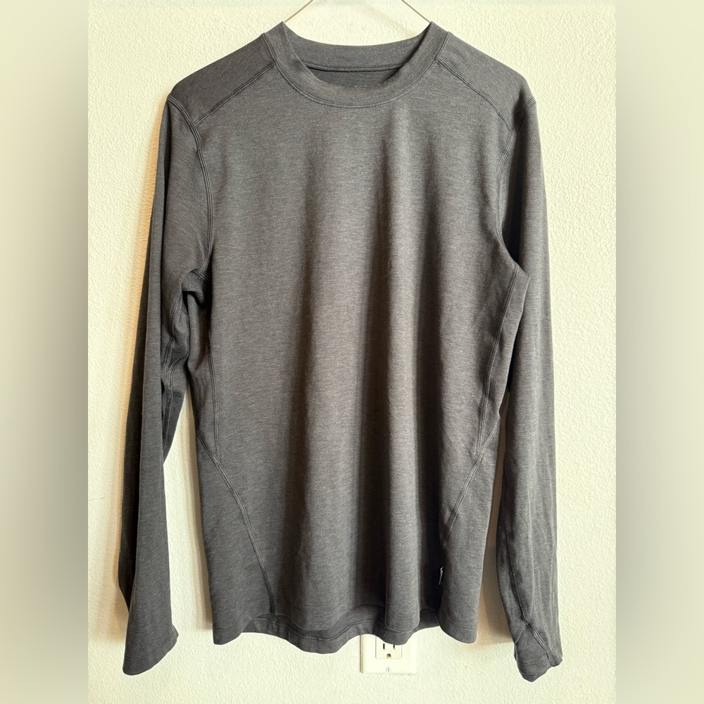 REI Co-op Men's Base Layer Shirt S Gray Long Sleeve Hiking Outdoor